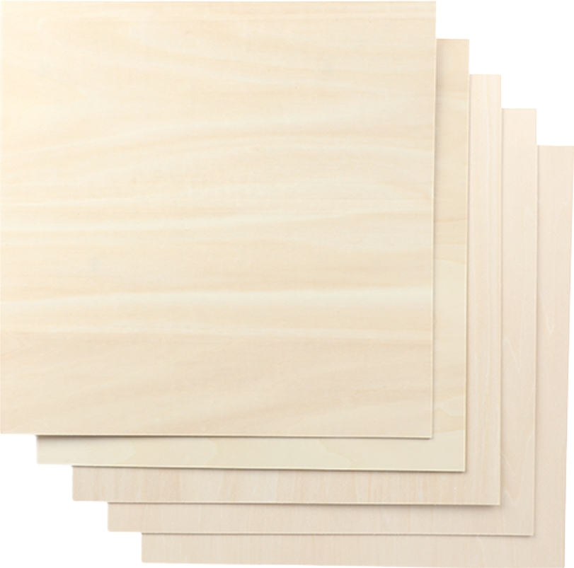 Snapmaker Basswood Sheet-a250 / 200x200x1,5mm / 5-pakke