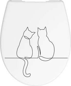 poseidon toiletsæde hvid m/katte