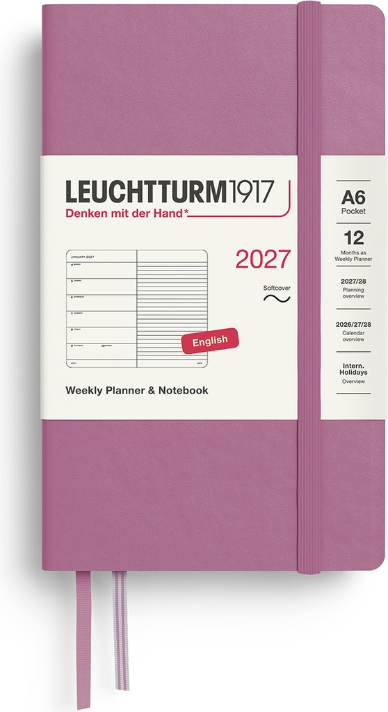 kalender weekly planner 2027 a6 dusty rose
