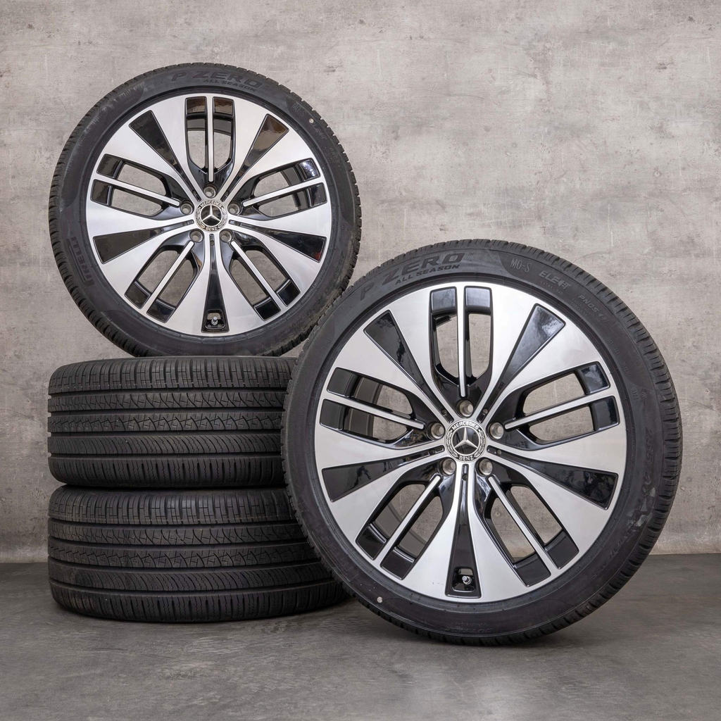 originale mercedes benz eqe vinterdæk med fælge 20 tommer v295 a2954011700 sort poleret drejet