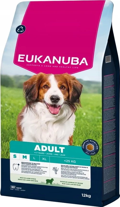 EUKANUBA tørt hundefoder Lille/mellem race voksen lam & ris 12 kg