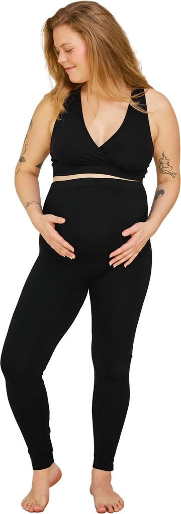CARRIWELL Maternity Support Leggings Recycled |Black |XL- 3/4LENGTH 47 cm