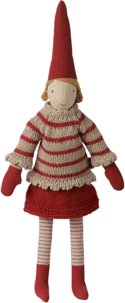 maileg mini nisse 2026 size 2 pige - stribet strikket sweater