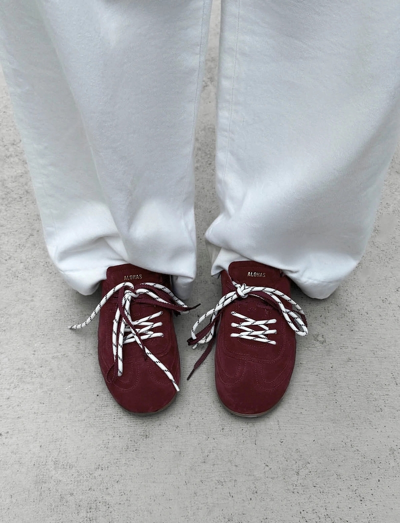ALOHAS Tb.24 Suede Burgundy Leather Sneakers - Burgundy - 39