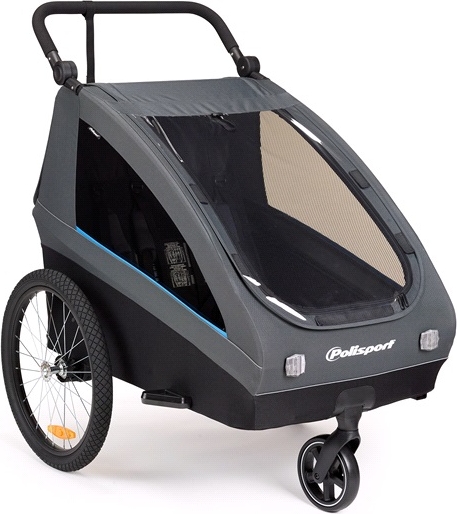 cykeltrailer til 2 børn polisport