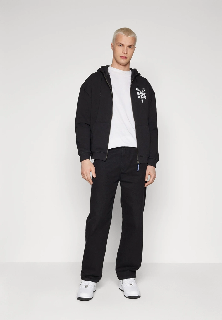 aqua zipper hoody - sweatjakke - black