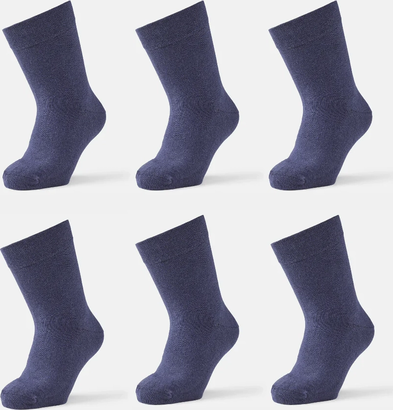 6 par sømløse børnestrømper - navy