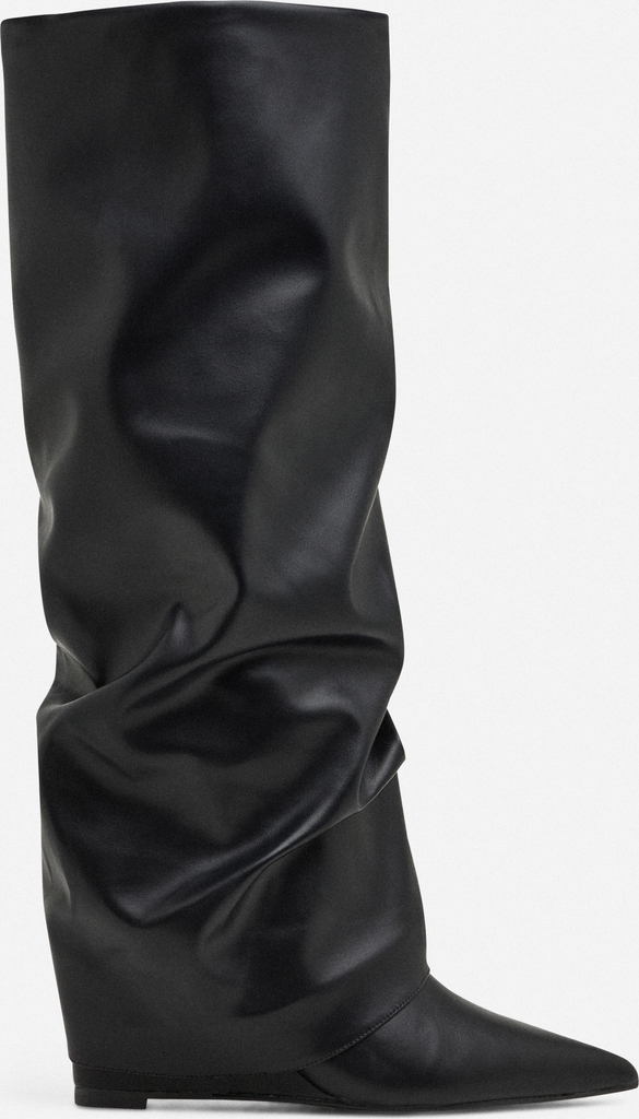 Nelly Folded Shaft Noir Boot - Svart