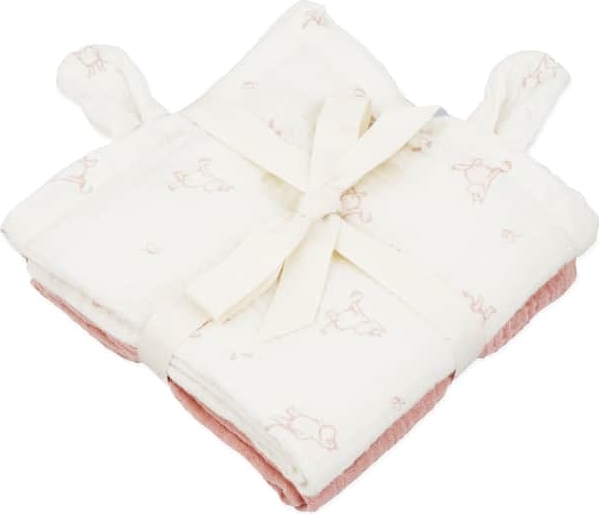 Barbo Toys Mumi Stofble - 2 stk. - B 60 x L 60 cm - Økologisk bomuld - Hvid/lyserød
