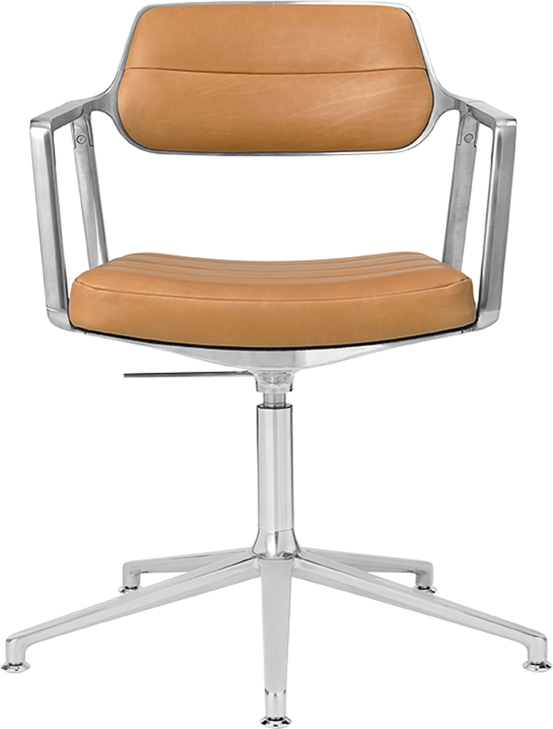 Vipp 453+ Drehstuhl ohne Räder - Aluminium/Kamel