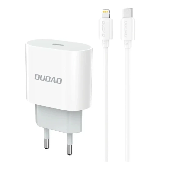 DUDAO A14EUL PD 20W Quick Charge USB-C oplader. Inkl. lightning kabel.