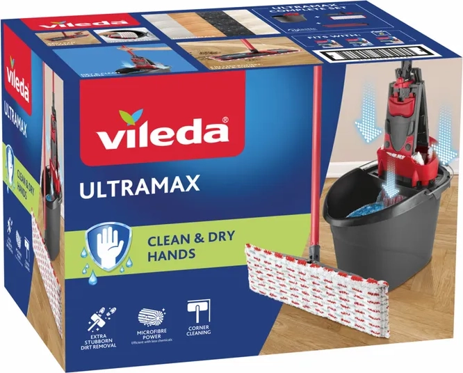 Vileda Ultramax Box, komplett med platt mopp och hink