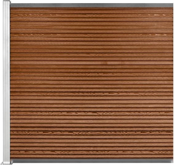 Workmann Komposithegn med 1 stolpe brun/sølv 173x180cm