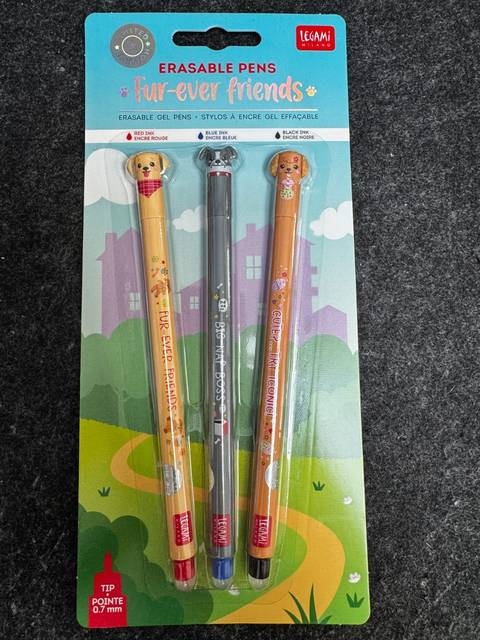 Legami Erasable Gel Pen 3-Pack Viskbar Kuglepennesæt
