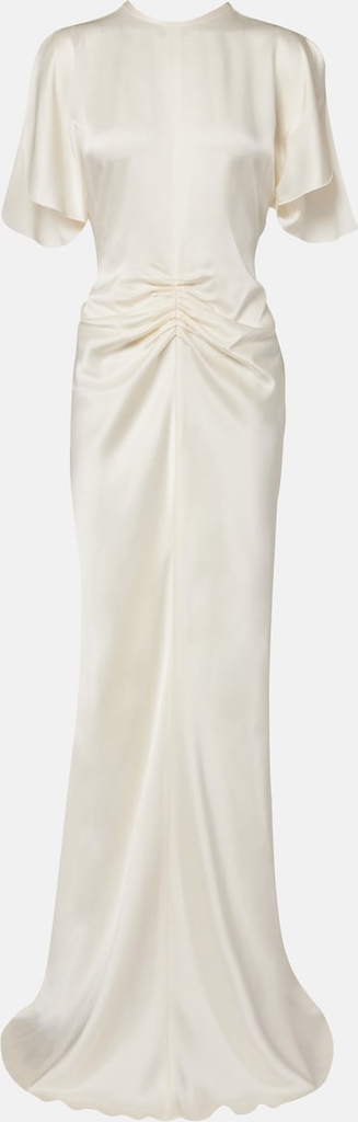 Victoria Beckham Gathered Crêpe Satin Gown