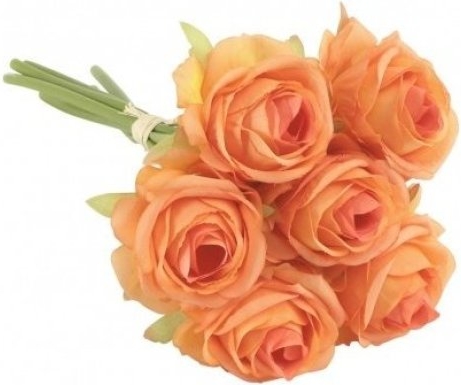 kunstig rosebuket orange