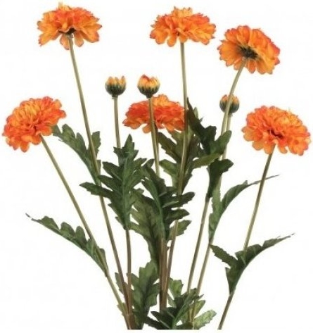 kunstig fløjlsblomst buket orange