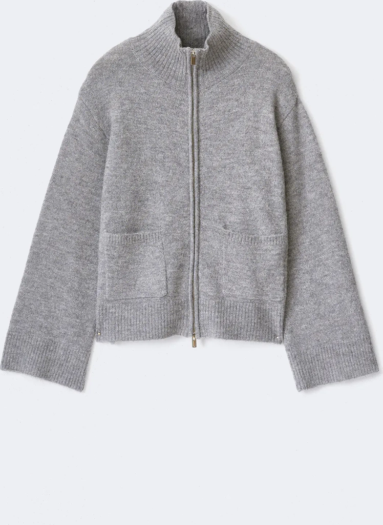 double zip knitted cardigan