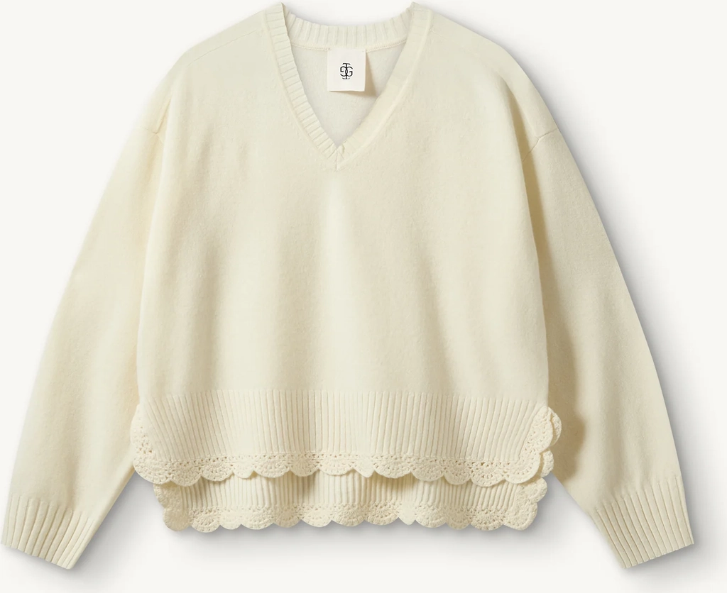 the garment - strik - cream - como crochet v-neck