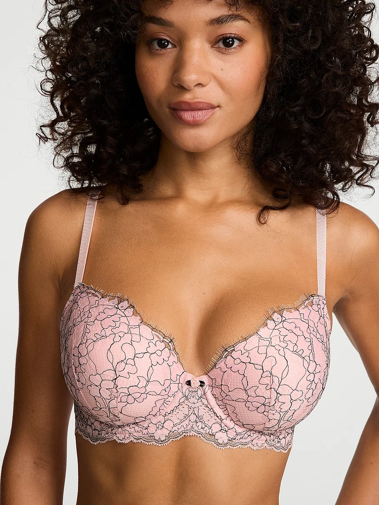 lace lightly lined demi bra