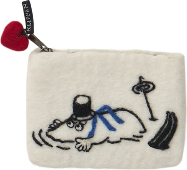 Klippan Pung - Moomin Far På Ski - B 10 x L 14 cm - Filt - White