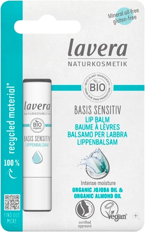 lavera basis sensitiv læbepomade jojoba olie og almond oil (1 stk)