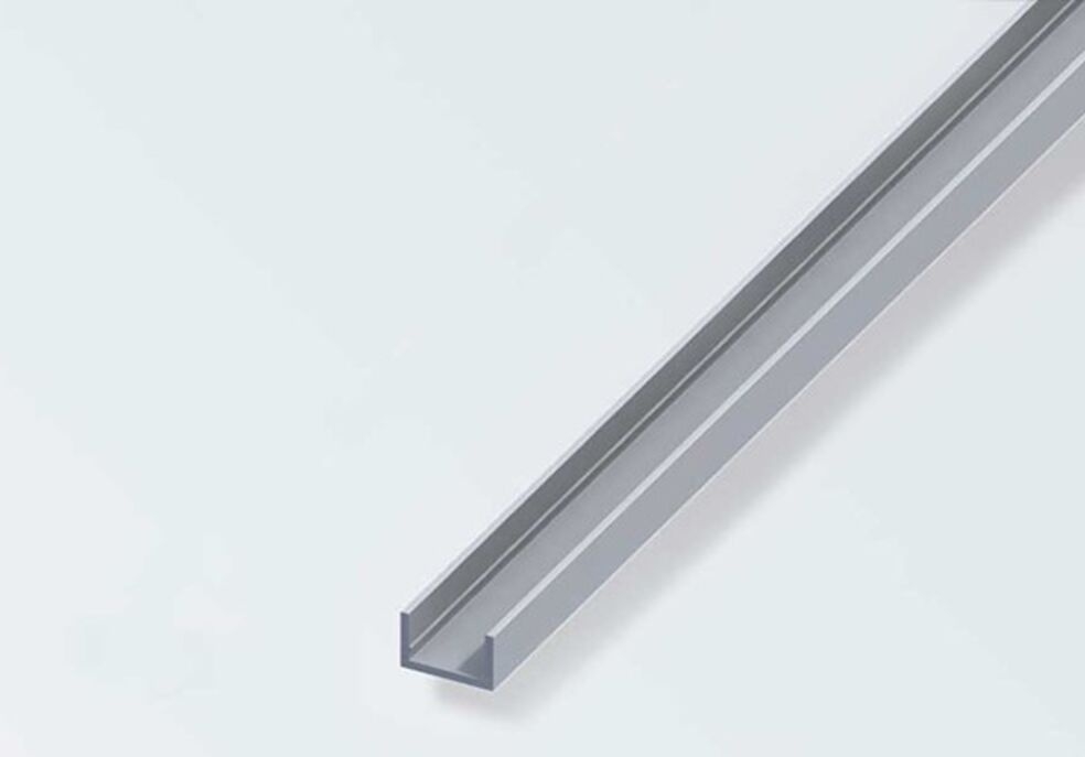 Alfer U-Profil Sølveloxeret Alu 10x22 5x2000 mm
