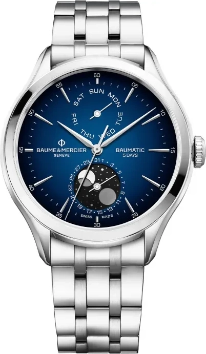 Baume & Mercier Clifton Day-Date Moon Phase 42MM Analog Watch
