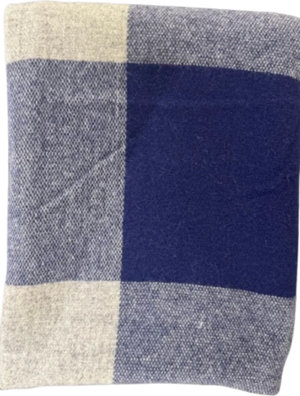 magda uldtæppe - dark blue nature