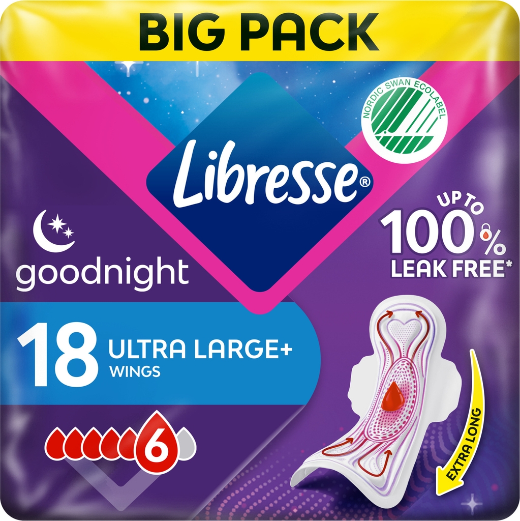 libresse ultra night extra wide 18 stk