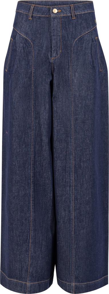 højtaljede denim-bukser - anna pasform - dark blue denim