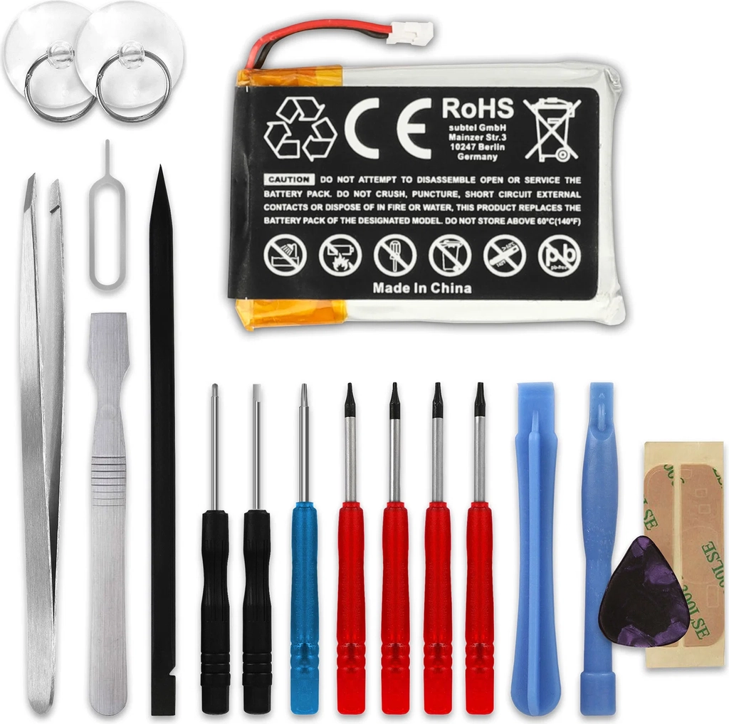 battery for garmin fenix 5; approach s62, s60; forerunner 935 (230mah, 3.7v) + tool-kit from cellonic