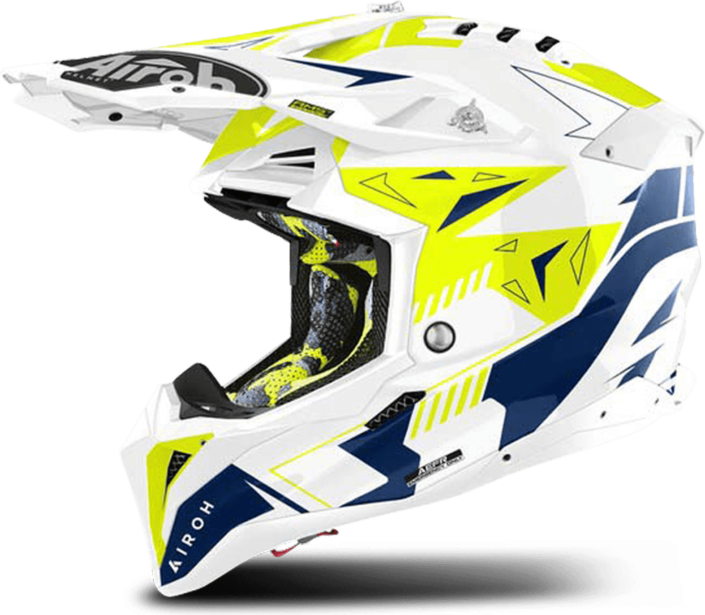 Airoh Crosshjelm Aviator 3, Spin Gul/Blå