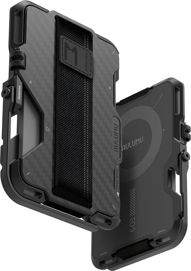 AULUMU Multifunktionel Kortholder - MagSafe Kompatibel - Sort Carbon