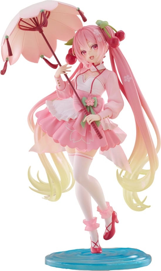 Taito Hatsune Miku AMP PVC Statue Written Sakura Dress - Ver