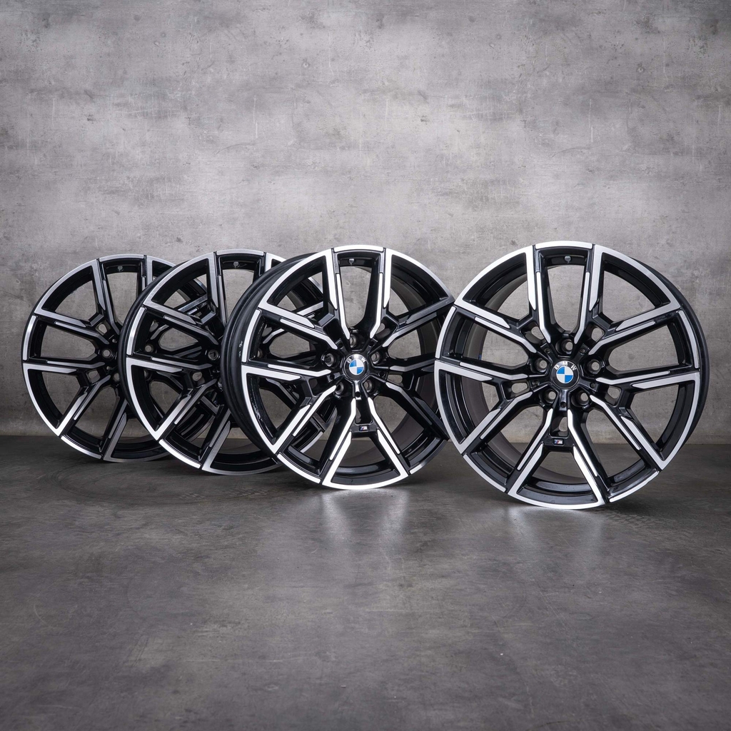 originale bmw 4-serie i4 fælge 19 tommer g26 gran coupe styling 859 m 8747304 8747305 sort, poleret