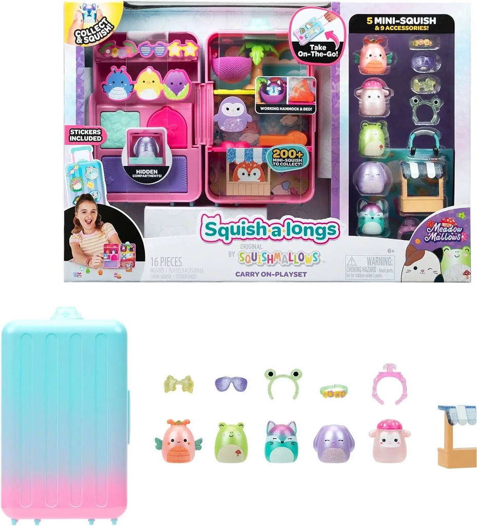 AMO Squish-A-Longs Sweet Sugar Luggage Playset S5 - Multi/patterned - ONE SIZE
