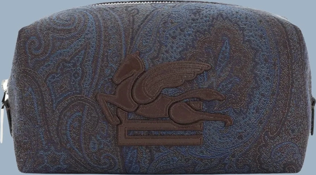 pouch small - blue paisley
