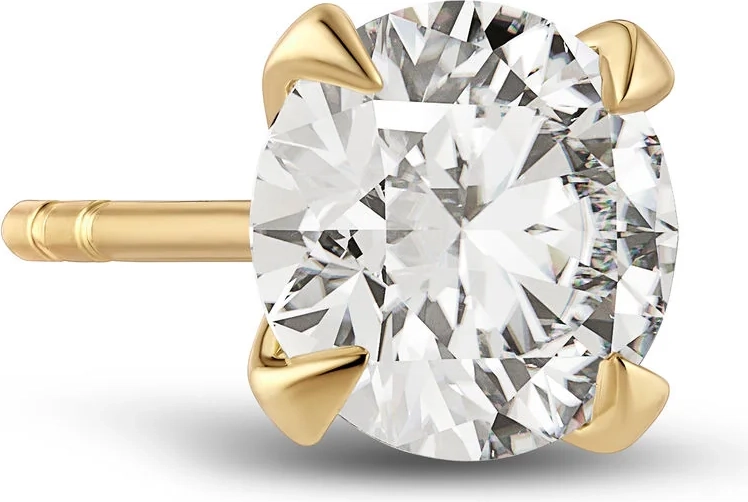 solitaire earring venice single - 14k gold or white gold 0.11-0.50 ct tw g-h vs lab-grown diamond