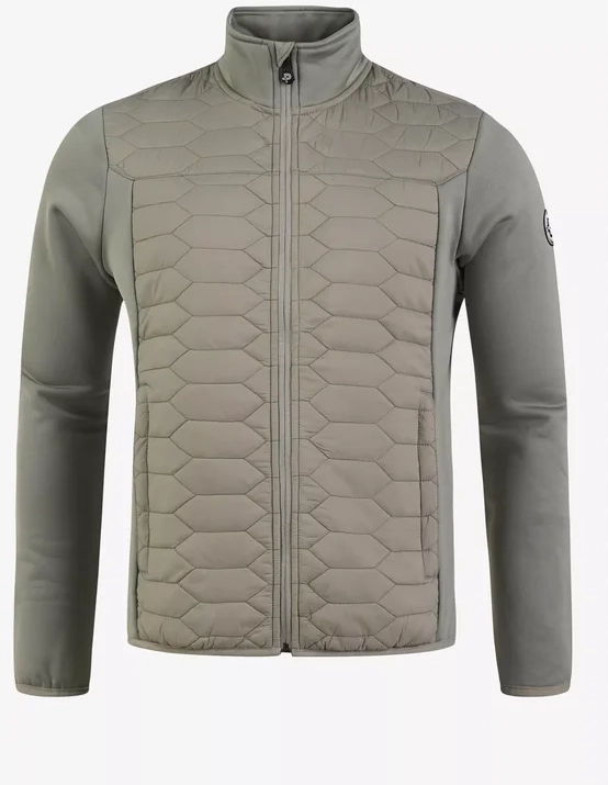 pp herre levo quilted zip, olivengrøn, str. m