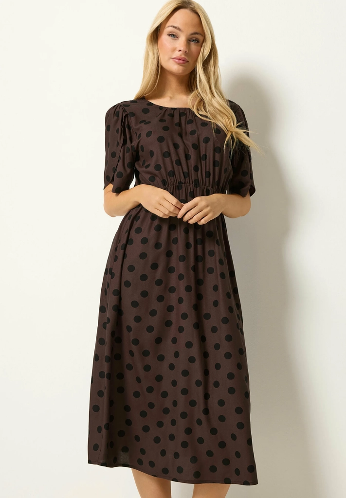 m&cowomen's midi dresses - hverdagskjole - chocolate