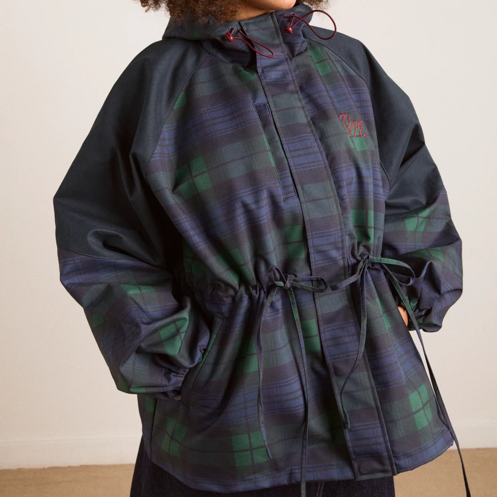 damson madder liu raincoat navy check