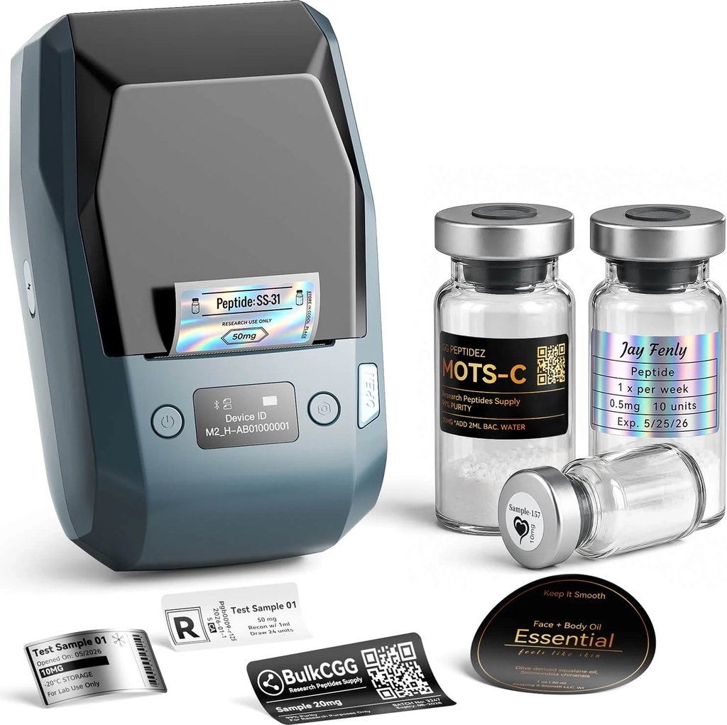 niimbot m2 2-inch label maker for vial bottle labels, lab storage & sample organization