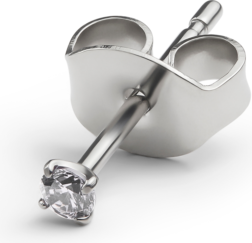 Fort Tempus Aura Titanium Hvid Zirkonia Ørering