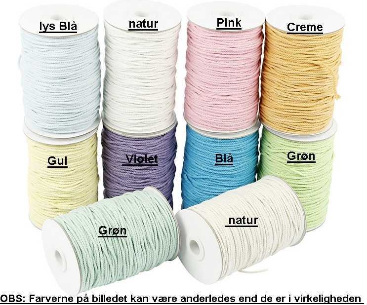 knyttegarn 2mm, 100 m/225g - creme/lys brun