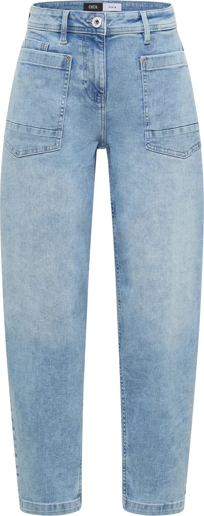 barrel leg jeans mit aufgesetzten taschen - wide leg - light blue used wash