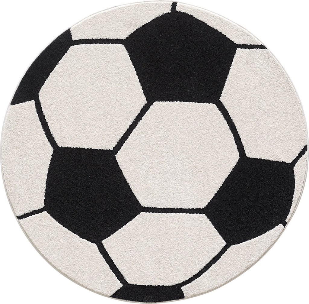 eclipse kids tæppe - 54038 290-sort/hvid fodbold (rundt)
