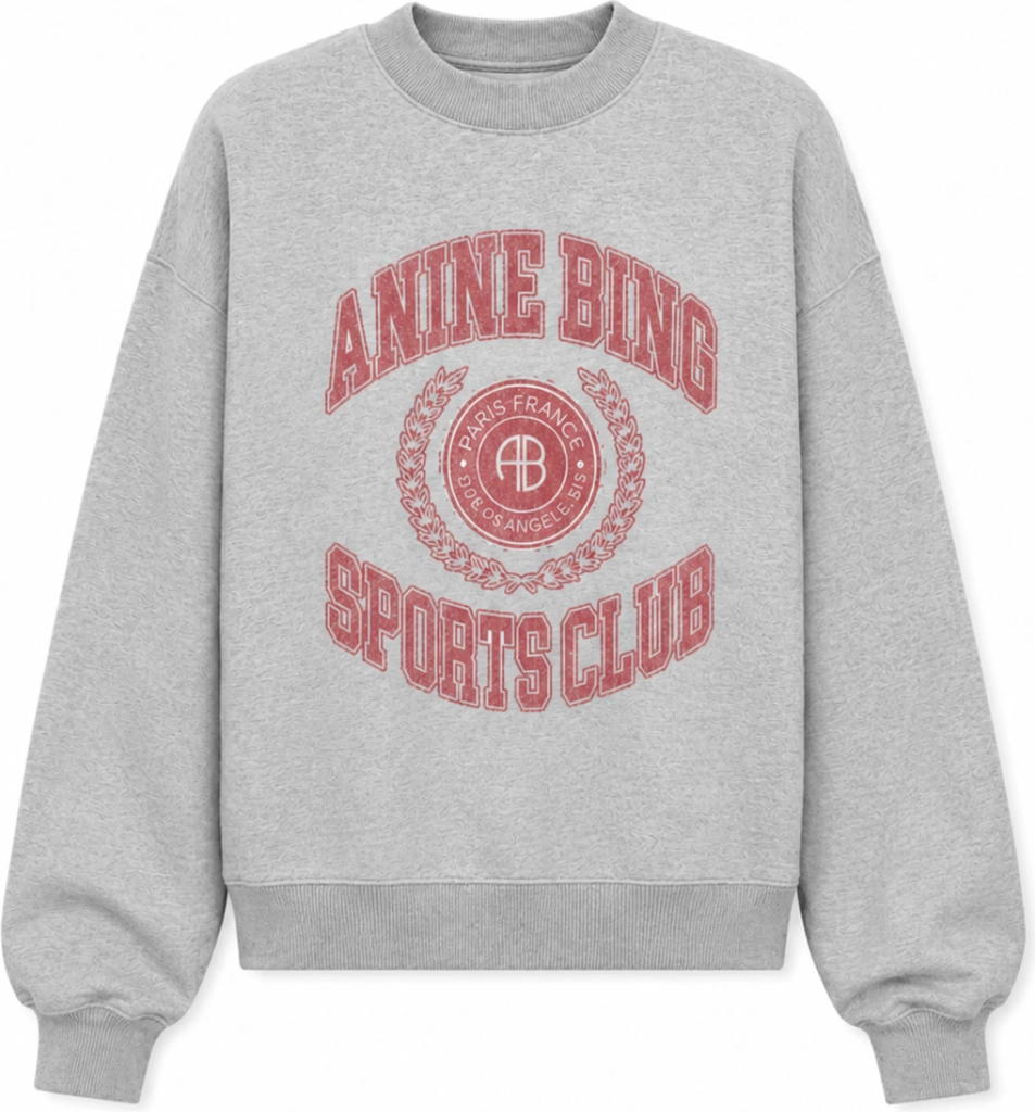 anine bing - sweatshirt - grey - miles sweatshirt collegiate