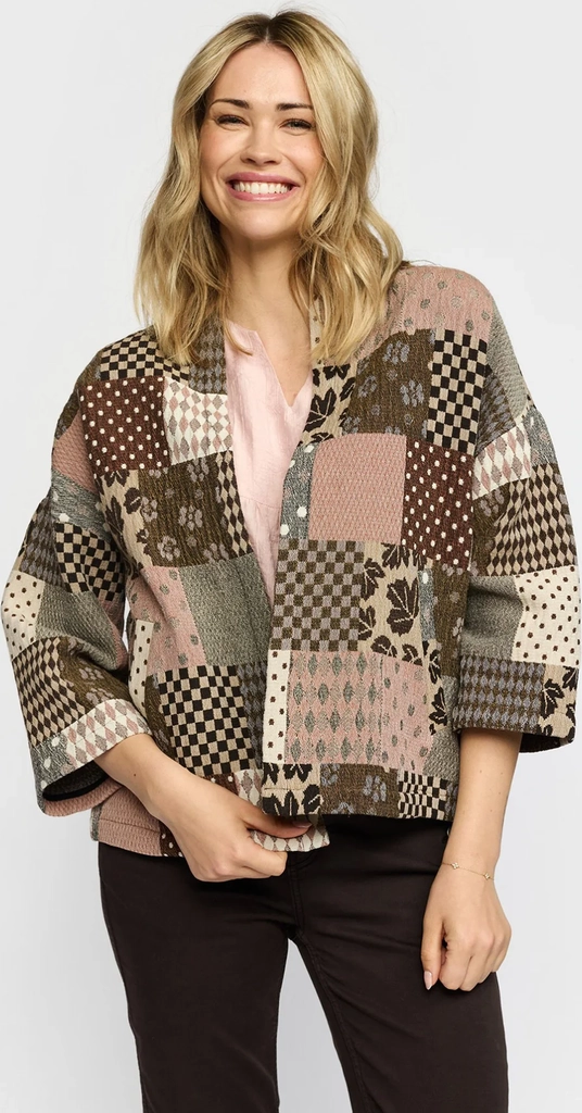 ditte - kort jakke med patchwork mønster