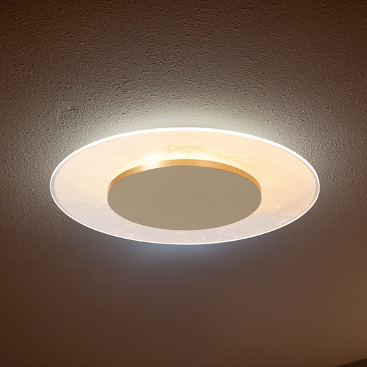 led-loftlampe lido, guldfarvet, ø 36 cm